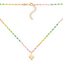 Серебряное колье Клевер с эмалью  CLT_11951-K/20/1696