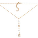 Серебряное позолоченое колье с жемчугом и фианитами (CLT  11839 G-K/20/4812)