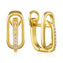 Серебряные серьги с фианитами и позолотой DE00314-E/20/1