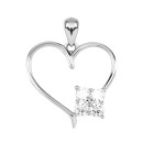 Серебряная подвеска Сердце с фианитами (Dp00382)