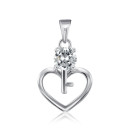 Серебряная подвеска Сердце с фианитом (SP01044-P/12/1)