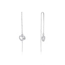Серебряные серьги-протяжки Сердце с фианитами (SE00321-E/12/1)