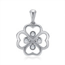 Серебряная подвеска Клевер с фианитами (SP00504-P/12/1)