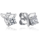 Серебряные серьги-пуссеты с фианитами (SE00274-E/12/1)
