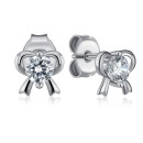 Серебряные серьги-пуссеты с фианитом (SE00722-E/12/1)