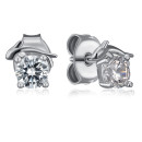 Серебряные серьги-пуссеты с фианитом (SE01476-E/12/1)