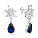 Серебряные пусеты с фианитами  DY110166-S-W-BA-E/12/1511