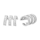 Серебряные серьги-каффы с фианитами (E37742)