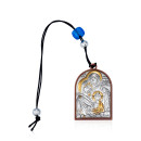 Автомобильная серебряная икона Святое Семейство, Спаситель (EK0-015PBG/2)