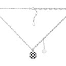 Серебряное колье Шахматы с эмалью (EN02568)