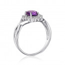 Серебряное кольцо с аметистом и фианитами (GRE1906-R/12/5272)