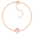 Серебряный браслет с перламутром и фианитом  HJB-1728-ROSE-B/17/1090