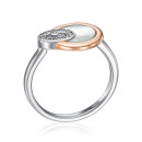 Серебряное кольцо с фианитами и перламутром HJR-2154-S-2-R/15/1090