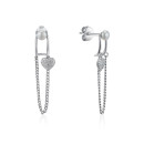 Серебряные серьги с жемчугом и фианитами  JB03204-E/12/4920