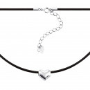 Колье из каучука с серебром Сердце (Кл2/915)