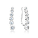 Серебряные серьги-каффы с фианитами (OE02134B-E/12/1)