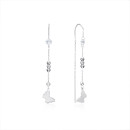 Серебряные серьги-протяжки Бабочки с фианитами (P-4214-E/12/1)