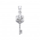 Серебряная подвеска Ключик с фианитами (1PE65990)