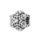 Серебряная бусина шарм Снежинка с фианитами (PK00025)