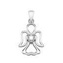 Серебряная подвеска Ангел с фианитом (DN01868)