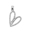 Серебряная подвеска Сердце с фианитами (PG01100)