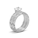 Наборное двойное серебряное кольцо с фианитами (R36182-BM)