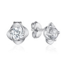 Серебряные пусеты с фианитами SE00649-E/12/1