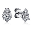 Серебряные серьги-пуссеты с фианитом (SE00704-E/12/1)