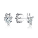 Серебряные пуссеты с фианитом SE00730-E/12/1