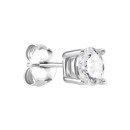 Серебряный одиночный пуссет с фианитом (SE01392 mono)