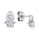 Серебряные пуссеты с фианитом SE01434-E/12/1