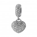 Серебряная бусина шарм Сердце (39093)