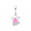 Серебряная подвеска Ангел с фианитами и эмалью (ЛК-0121ер)