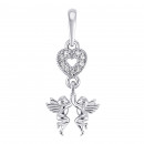 Серебряная подвеска Ангелы с фианитами (84534б)
