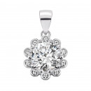 Серебряная подвеска Цветок с фианитами (7P18506)
