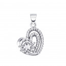 Серебряная подвеска Сердце с фианитами (1PE46395)