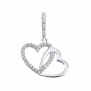 Серебряная подвеска Сердце с фианитами (3761р-CZ)