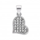 Серебряная подвеска Сердце с фианитами (7P18545)