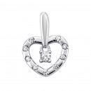 Серебряная подвеска Сердце с фианитами (TP073907)