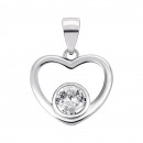Серебряная подвеска Сердце с фианитом (7P18613)