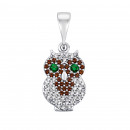 Серебряная подвеска Сова с фианитами (ЛК-0289р(зк))