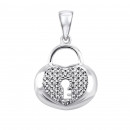 Серебряная подвеска Замочек с фианитами (TP094909)