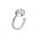 Серебряная серьга-пирсинг в нос с фианитом (7044)