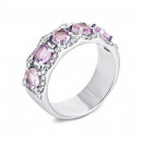 Серебряное кольцо с аметистом и фианитами (1630/9р-AMT)