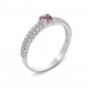 Серебряное кольцо с аметистом и фианитами (1637/9р)