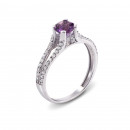 Серебряное кольцо с аметистом и фианитами (1665/9р)