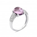 Серебряное кольцо с аметистом и фианитами (1692/9р)