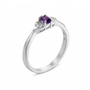 Серебряное кольцо с аметистом и фианитами (Тд0020/ам-R)