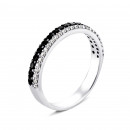 Серебряное кольцо с фианитами (1100чб/1р-CZ)