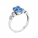 Серебряное кольцо с танзанитом и фианитами (1417/1р-QTANZ)
